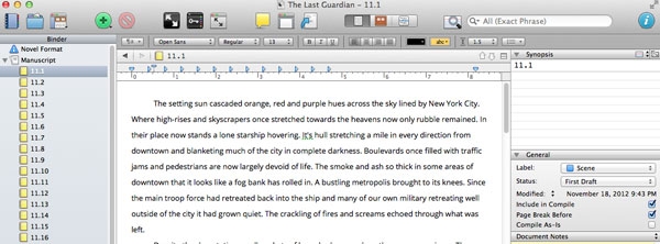 Scrivener: A Program to Write With